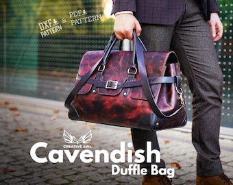 Cavendish Duffle Bag PDF & DXF Leather Pattern DIY
