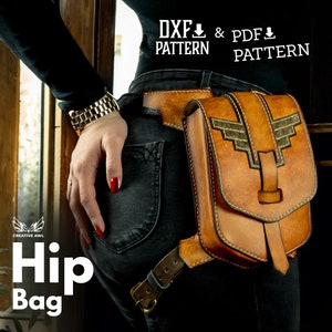 PDF & DXF Leather Bag Pattern - Leather biker Bag pattern - Leather Pattern - hip Bag - Leather Patterns - Leather Pdf Template