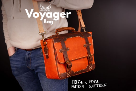 PDF & DXF Leather Voyager Messenger Bag PDF Pattern