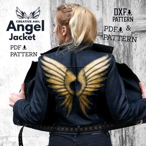 PDF & DXF Leather Angel Jacket pattern - Leather Patterns - Leather Template - Leather PDF Pattern - Leather Template