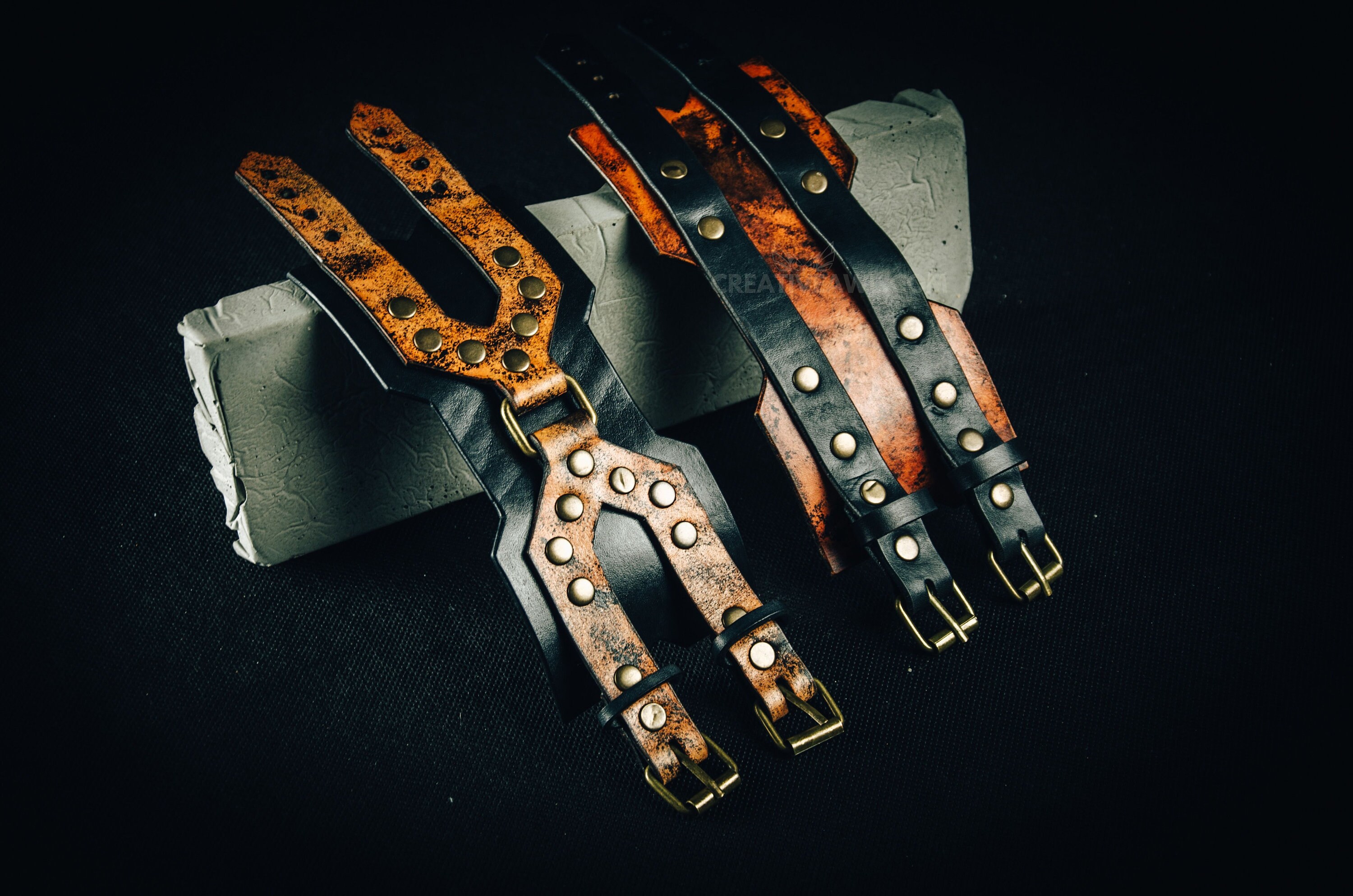 Wrist Cuffs Pattern Leather Bracelet Pattern Leather Etsy
