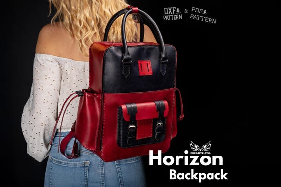 PDF & DXF Horizon Backpack Pattern - Leather Backpack pattern - Leather Pdf Template - Leather Pattern