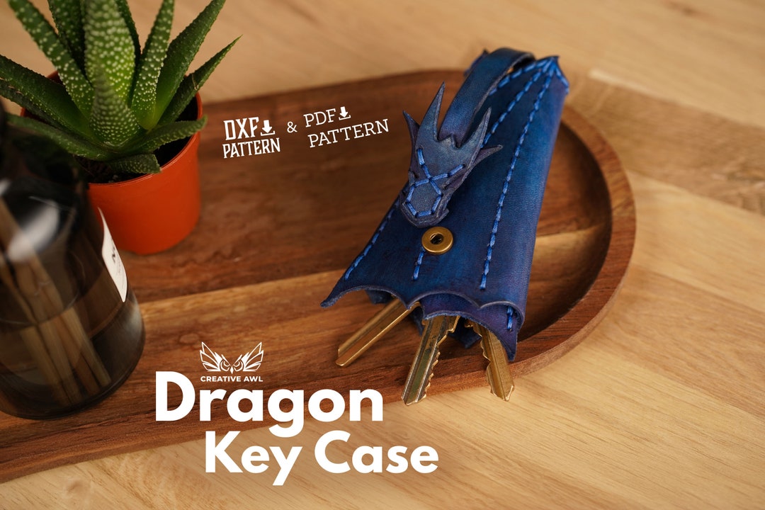 PDF & DXF Leather Dragon Key Case - Etsy