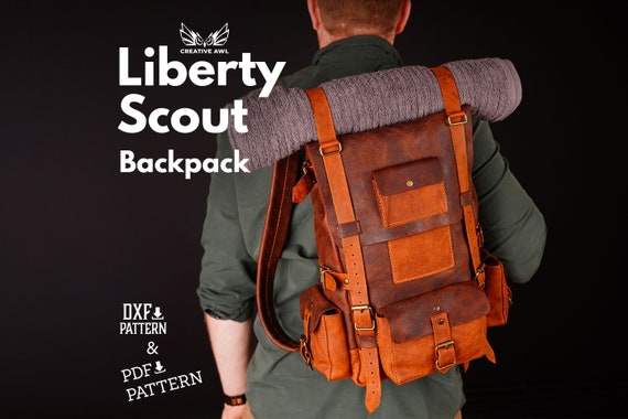 PDF & DXF Liberty Scout Backpack  - Leather Pdf Template - Leather Backpack Pattern