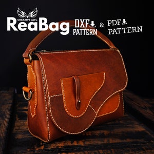 Leather Rea Bag Pattern: PDF & DXF Template