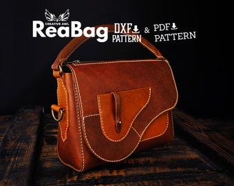 Patroon leren tas: pdf- en dxf-sjabloon