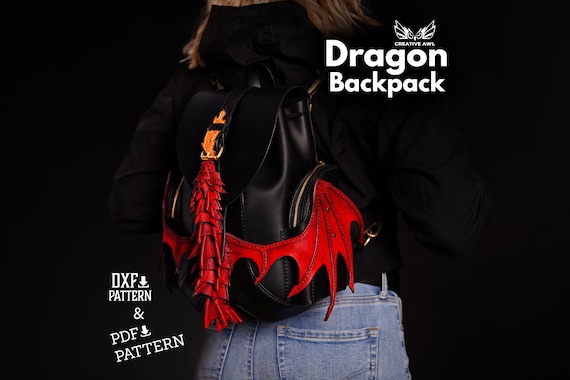 PDF & DXF Leather Dragon Backpack PDF Pattern