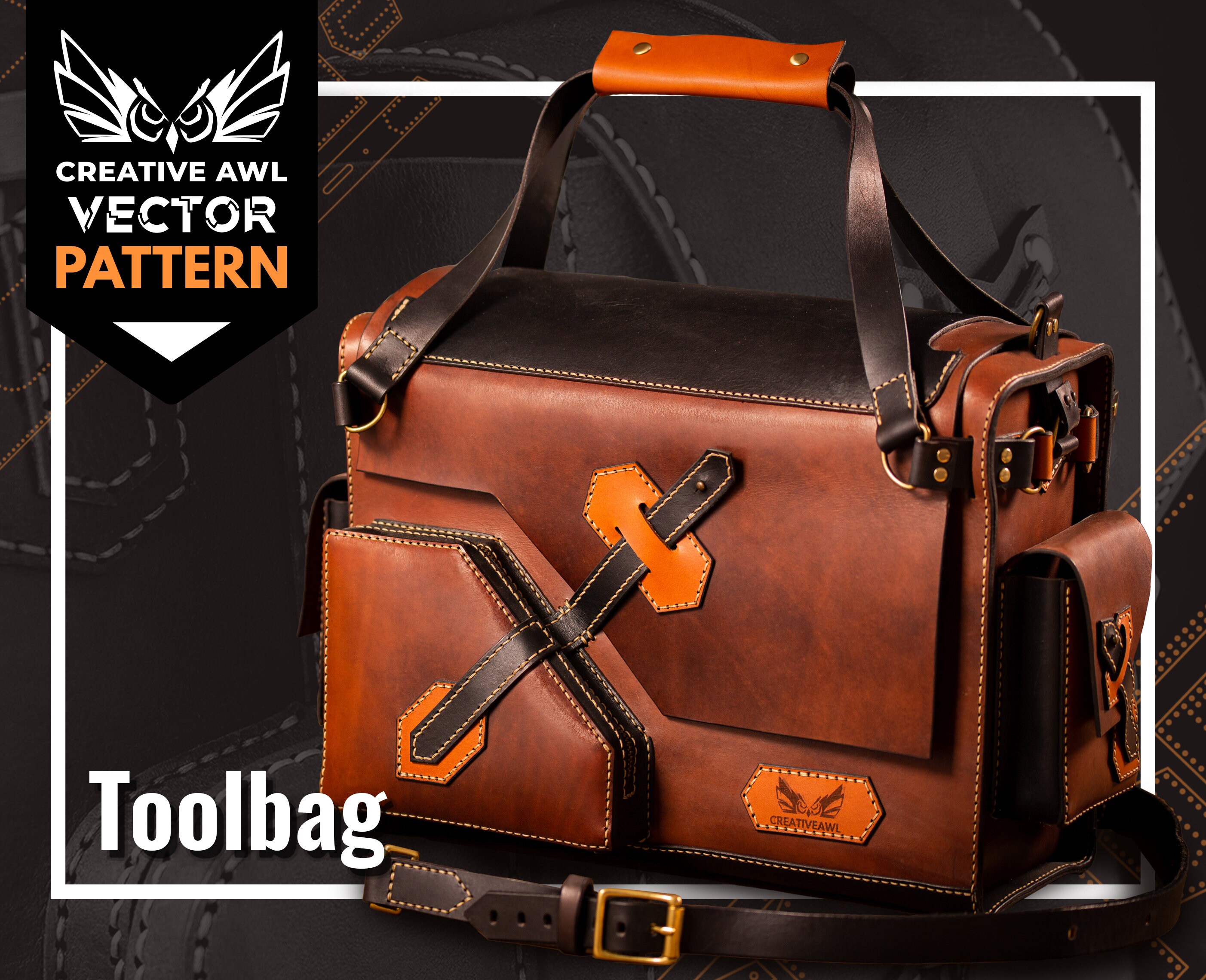 Laser PDF Leather Tool Bag Pattern Leather Bag Pattern Etsy