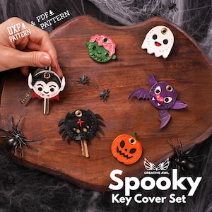 PDF & DXF Halloween Key Cover Pattern PDF Template
