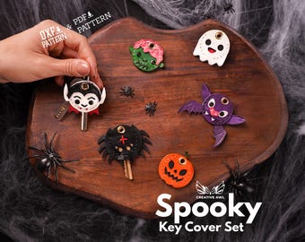 PDF en DXF Halloween-sleutelkleppatroon pdf-sjabloon