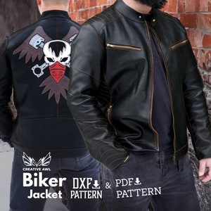 Patron PDF & DXF de veste en cuir pour homme - Patrons en cuir - Gabarit en cuir - Patron en cuir PDF - Gabarit en cuir