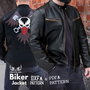 PDF & DXF Men's Leather Jacket pattern - Leather Patterns - Leather Template - Leather PDF Pattern - Leather Template