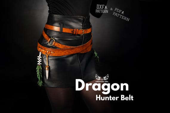 PDF & DXF Dragon Hunter Belt -  Leather PDF Pattern