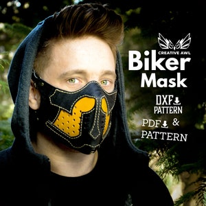 Wzór na skórzaną maskę motocyklową PDF i DXF, Wzór na skórzaną maskę, Wzór na skórzany cosplay, Wzory skórzane, Szablon PDF na skórę