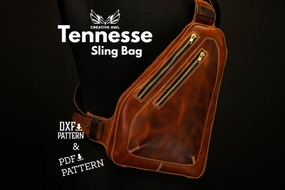 PDF & DXF Tennesse Sling Bag Pattern - Leather shoulder Bag pattern - Leather Pdf Template - Leather Pattern