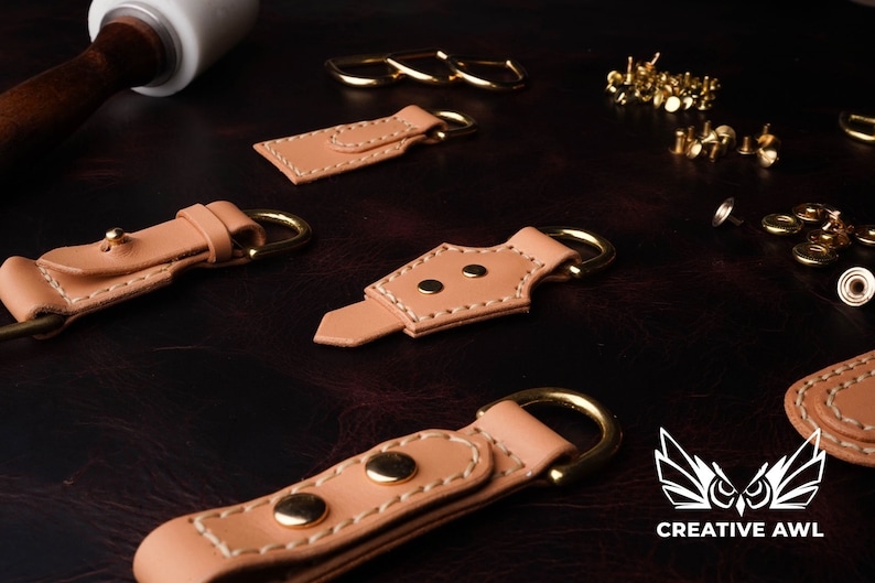 PDF & DXF Leather D-rings Loops / Key fobs Set PDF Pattern image 6