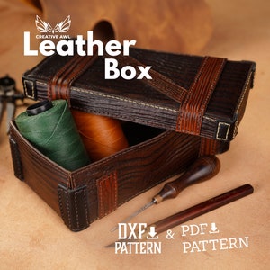 PDF & DXF Leathner Wooden Box Pattern - pattern - Leather Pattern - Leather Pdf Template - Leather Chest Pattern