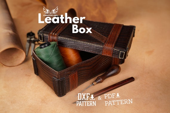 PDF & DXF Leathner Wooden Box Pattern - pattern - Leather Pattern - Leather Pdf Template - Leather Chest Pattern