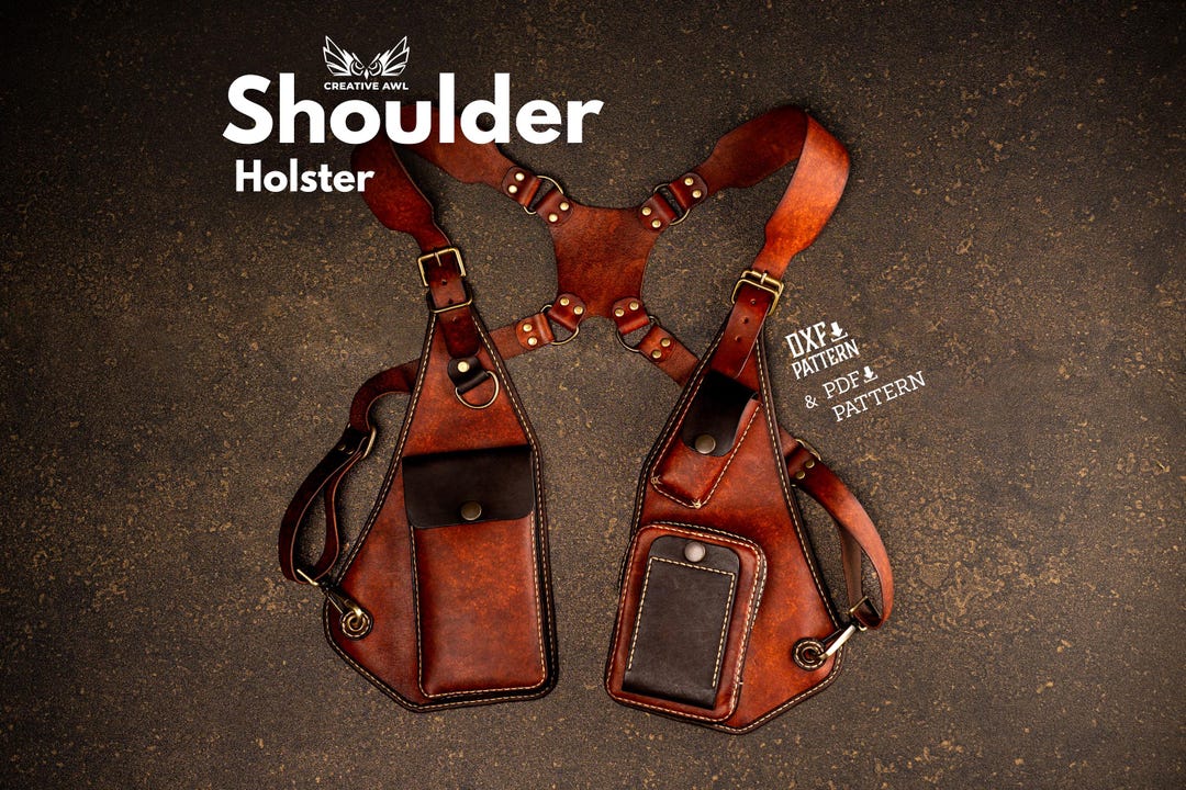 PDF & DXF Leather Suspenders, Shoulder Holster Pattern Leather