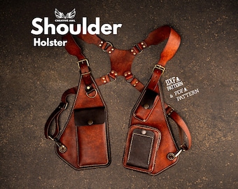 PDF & DXF Leather Suspenders, Shoulder Holster Pattern - Leather Template - Leather PDF Pattern - Leather Template
