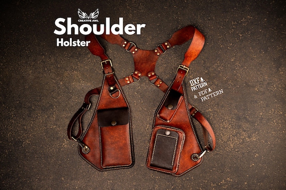 PDF & DXF Leather Suspenders, Shoulder Holster Pattern - Leather Template - Leather PDF Pattern - Leather Template