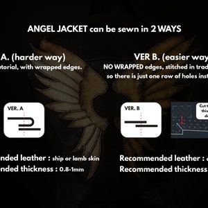 PDF & DXF Leather Angel Jacket pattern Leather Patterns Leather Template Leather PDF Pattern Leather Template image 9