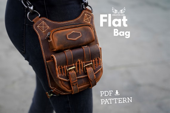 Leather Hip Bag Pattern - Leather Pattern - Leather Pdf Template -