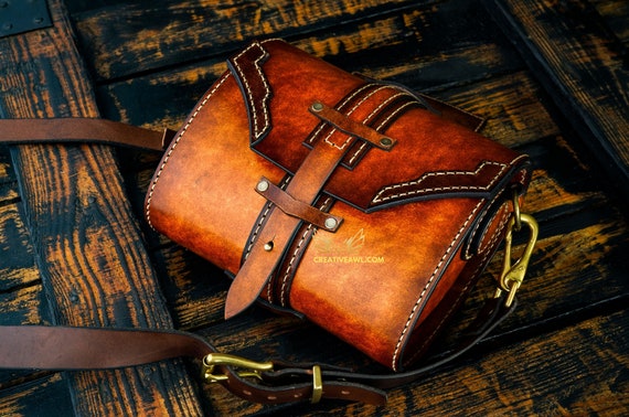 PDF & DXF Leather Oldschool Bag Pattern - Leather Shoulder