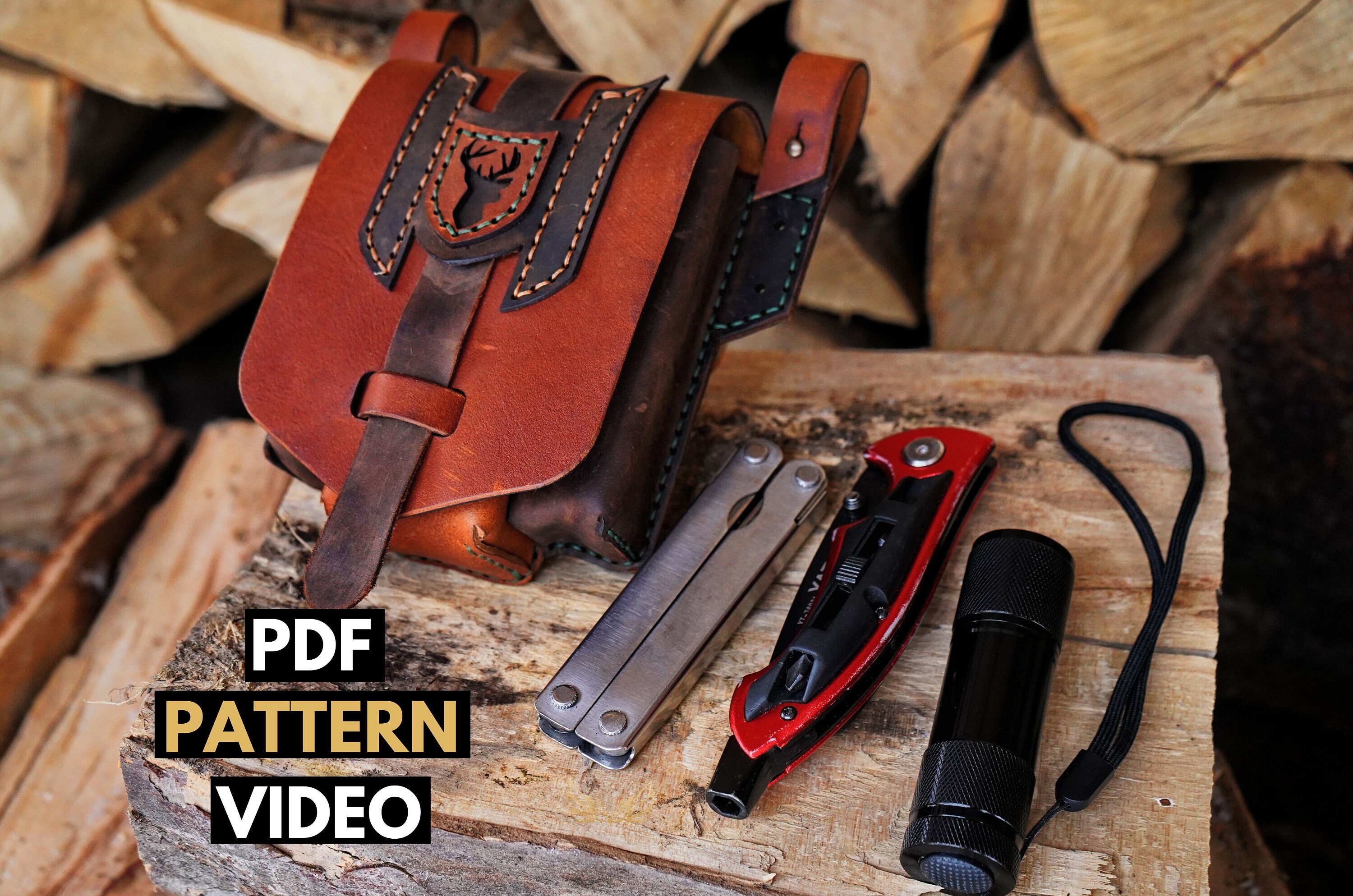 Leather EDC Bag Pattern Hip Bag Pattern Leather Pattern Etsy