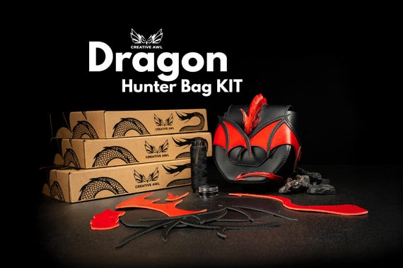 DIY Dragon Hunter Bag Kit - Natural Italian Leather- Vachetta- Creative Set