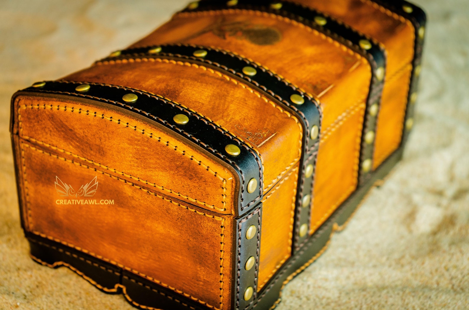 Leather Treasure Chest Pattern Leather Treasure Box Etsy
