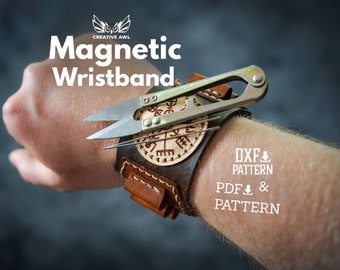 PDF & DXF Magnetic Wristband Pattern - Leather Pattern - Leather Patterns - Leather Pdf Template