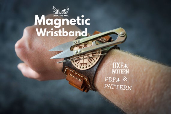 PDF & DXF Magnetic Wristband Pattern - Leather Pattern - Leather Patterns - Leather Pdf Template