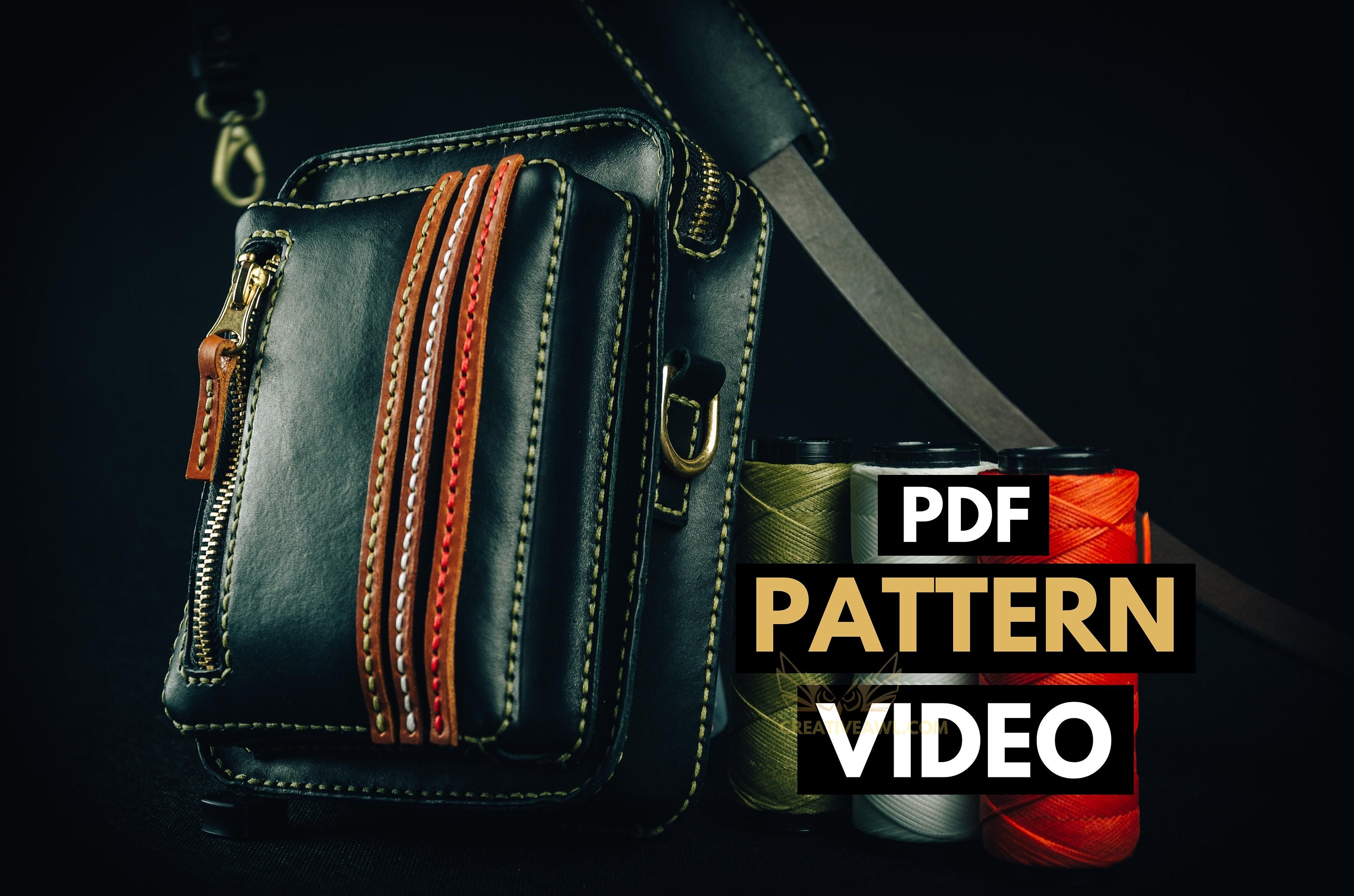 mens leather edc bag