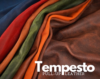 Cuero Tempesto - Pull-up - Primera calidad - Grano completo - Suave - 1,6-1,8 mm (4-4,5 oz) - Piel entera/media