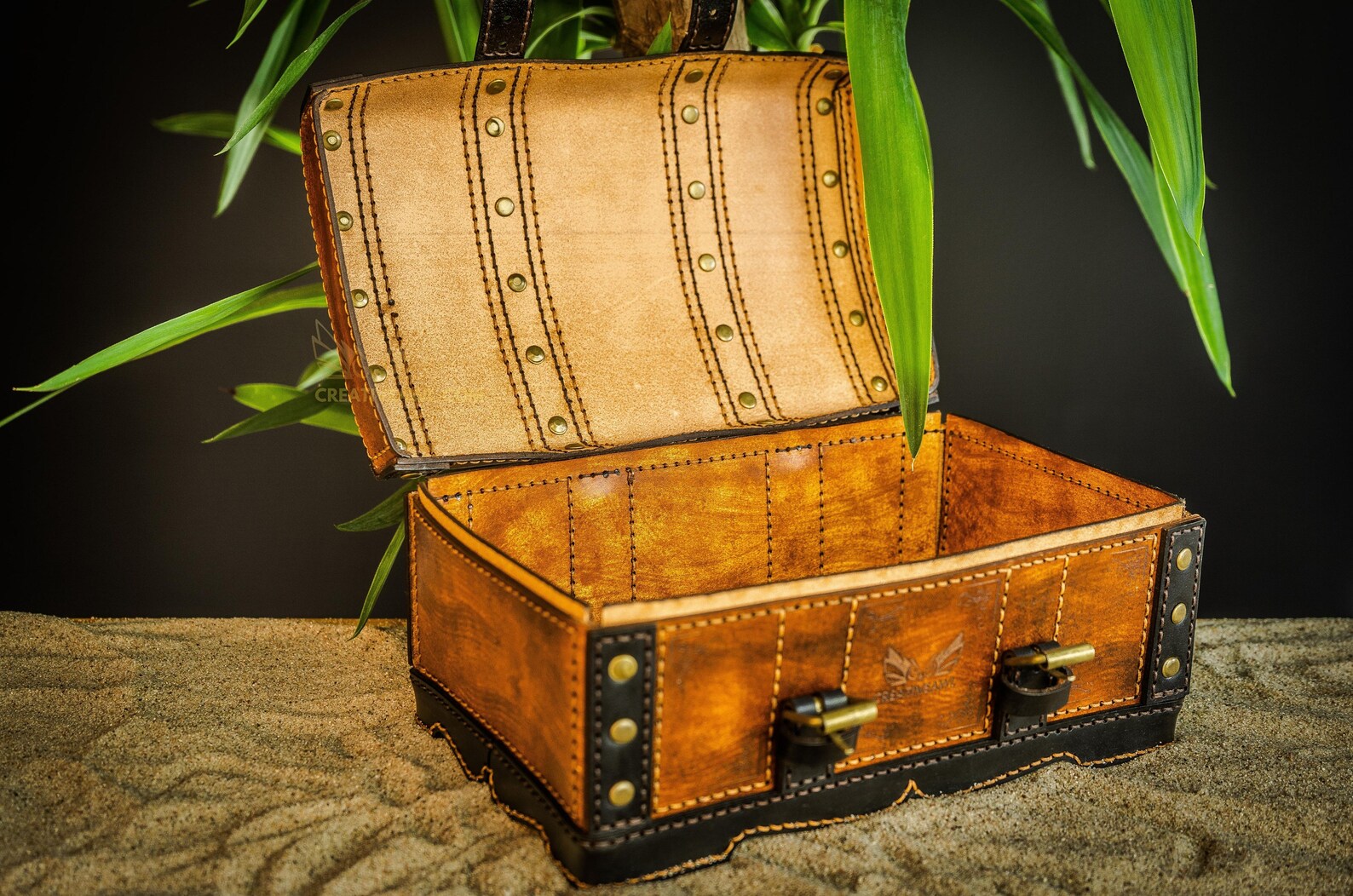 Leather Treasure Chest Pattern Leather Treasure Box Etsy