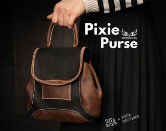 Mönster för läderväska med pixie-motiv: DIY-mall (PDF och DXF)