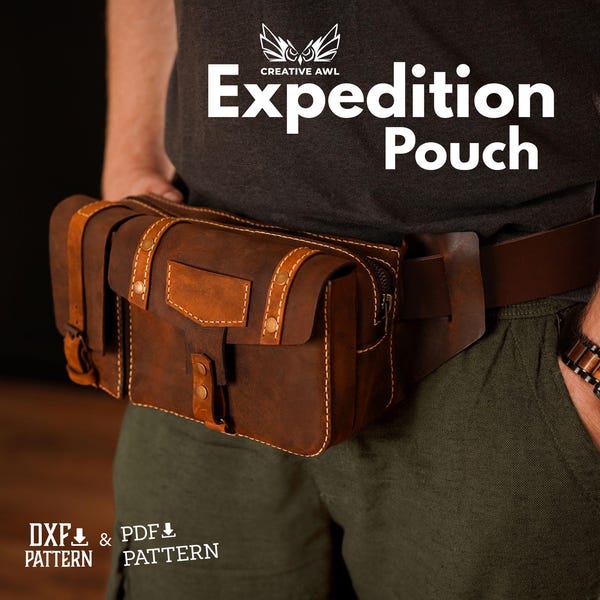Gürteltasche Gürteltasche Leder Anleitung: Gürteltasche PDF Vorlage (DXF-Datei)