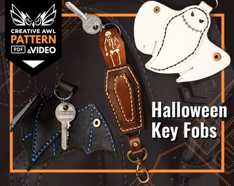 Leather Halloween Key Fobs Patterns Set