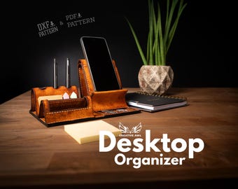 Desktop Organizer DIY Leathercraft (PDF & DXF)