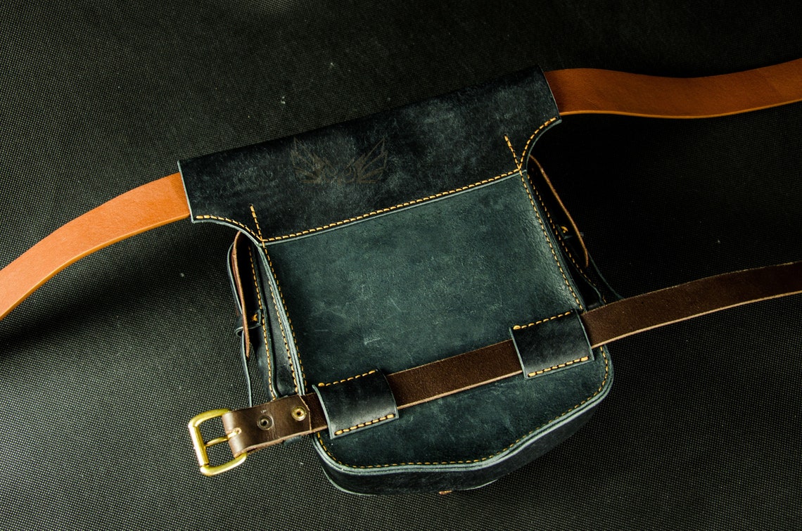 Leather hip Bag Pattern SET Leather biker Bag pattern | Etsy