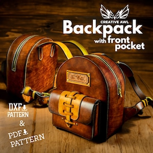 PDF & DXF Leather Backpack Pattern - Leather Bag pattern - Leather Pattern - Leather Patterns - Leather Template - PDF Pattern