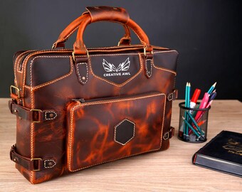 Leather briefcase - Laptop Bag