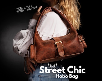 Street Chic Hobo Bag Lädermönster: DIY-mall (PDF och DXF)