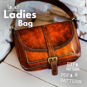 PDF & DXF Leather Bag Pattern - Leather shoulder Bag pattern - Leather Pdf Template - Leather Pattern - Messenger Bag - Leather Patterns
