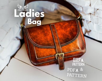 Leather Shoulder Bag Pattern: Messenger Bag PDF & DXF Template