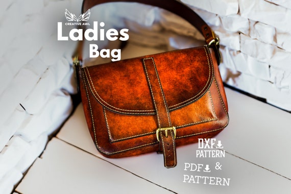 PDF & DXF Leather Bag Pattern - Leather shoulder Bag pattern - Leather Pdf Template - Leather Pattern - Messenger Bag - Leather Patterns