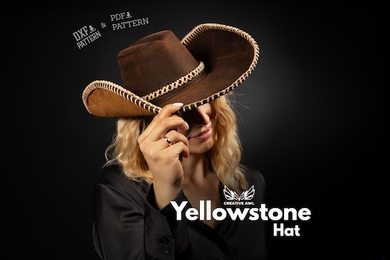 PDF & DXF Leather Cowboy Hat Pattern - Leather Cap pattern - Leather Pattern - Hat Template - Leather Patterns - Leather Pdf Template