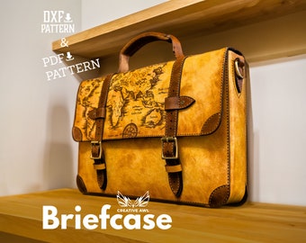 Leather Laptop Bag Pattern: Briefcase PDF & DXF Template