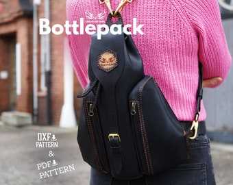 Leather Bottlepack Backpack Pattern: PDF & DXF Template